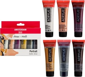Royal Talens Amsterdam Portrait Acrylfarben, 6 Farben, 20ml
