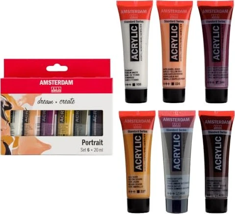 Royal Talens Amsterdam Portrait Acrylfarben, 6 Farben, 20ml