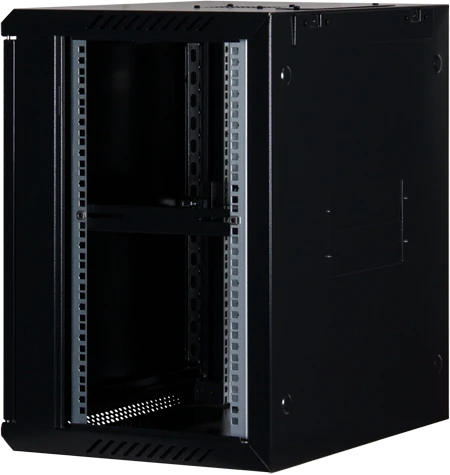 Rockstable 19" Wandschrank 12HE, Stahltür, IP2X, schwarz, 440mm tief