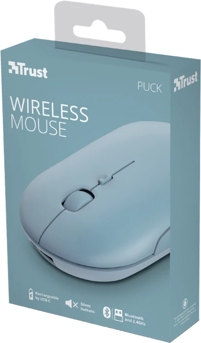 Trust Puck Wireless Mouse blau, USB/Bluetooth