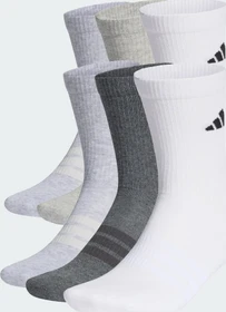 adidas Cushioned Crew Socken white/light grey heather/medium grey heather/dark grey heather, 6 Paare