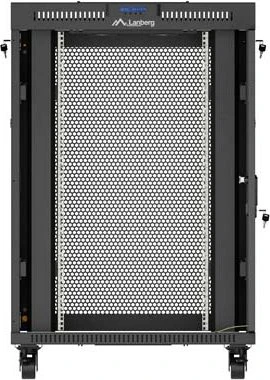 Lanberg 19" Rackschrank 22HE, LCD, freistehend, Flat Pack, V2, Gitternetztür, IP20, RAL 9004, 800mm tief