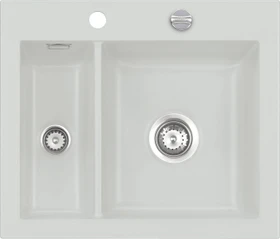 systemceram Mera 60 F Einbau Becken rechts mit Ablauffernbedienung alu