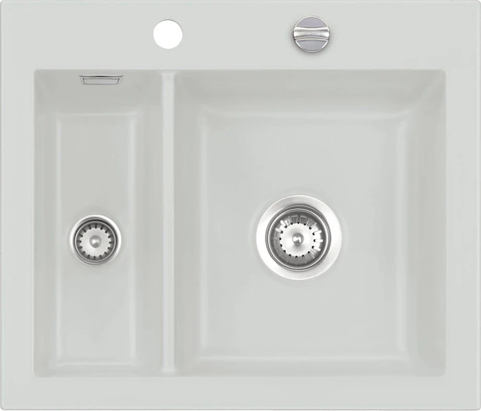 systemceram Mera 60 F Einbau Becken rechts mit Ablauffernbedienung alu
