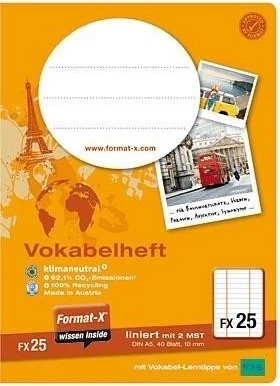 Ursus Vokabelheft, A5, Lineatur 54 Vokabel, 40 Blatt