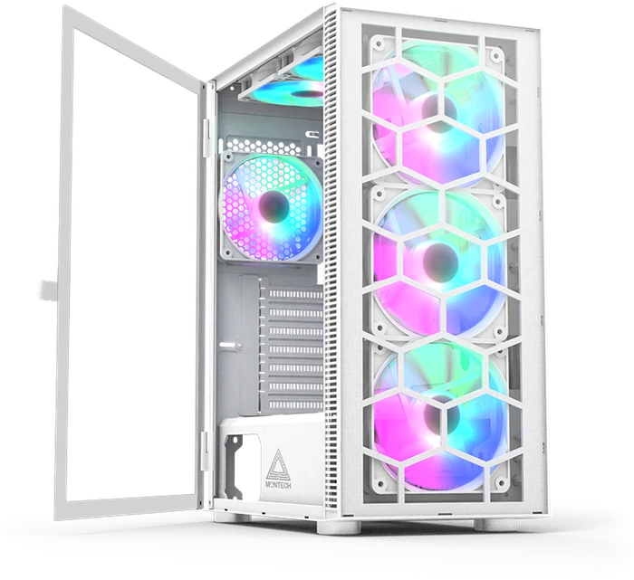 Montech X3 Glass, weiß, Glasfenster