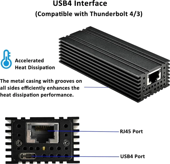 IOCrest 10G LAN-Adapter, RJ-45, Thunderbolt 4 / USB4 [Buchse]