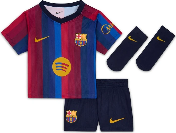 Nike FC Barcelona Stadium Baby 2026/2027 Heimausrüstung kurzarm deep garnet/blue void/blackenend blue/mineral yellow (Junior)