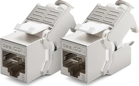 deleyCON Keystone Modul RJ-45 Buchse via Verlegekabel, Cat8, STP, 2er-Pack