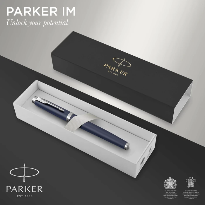 Parker IM Tintenroller (Mine) matte blue/chrome trim, Geschenkbox