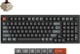 Keychron V5 Ultra 8K Wireless, 96%, schwarz, LEDs RGB, Keychron Silk POM BROWN, USB/Bluetooth, US