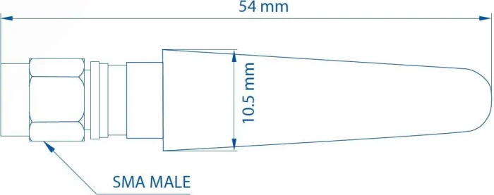 Teltonika PR1CS450 Straight Compact Mobile SMA Antenna Antenne, 5dBi, SMA (Stecker), omnidirektional, schwarz
