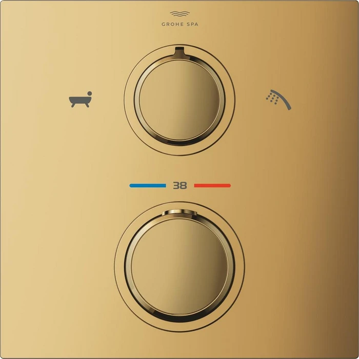 Grohe Allure Thermostat-Wannenbatterie mit integrierter 2-Wege-Umstellung cool sunrise