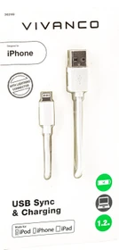Vivanco Lightning USB Datenkabel mit Lightning Anschluss 1.2m weiß