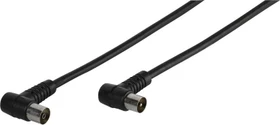 Vivanco TV/Radio Antennenkabel, 2x F-Stecker 90° gewinkelt, 90dB, schwarz, 3m (48039)