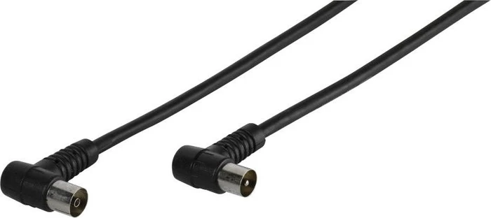 Vivanco TV/Radio Antennenkabel, 2x F-Stecker 90° gewinkelt, 90dB, schwarz, 3m