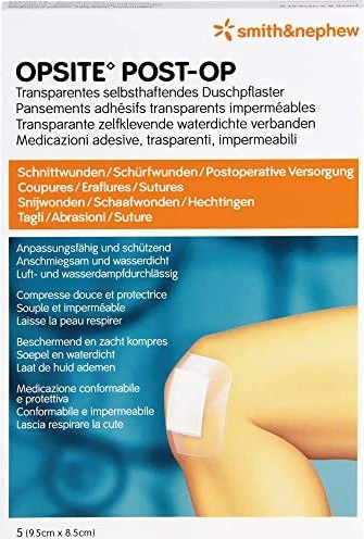 Smith & Nephew Opsite Post-OP, 8.5 x 9.5cm, 5 Stück
