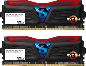 GeIL Super Luce AMD Edition schwarz LED rot UDIMM 32GB Kit, DDR4-2400, CL16-16-16-36