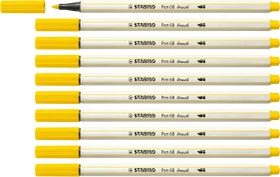 STABILO Pen 68 brush zitronengelb, 10er-Pack