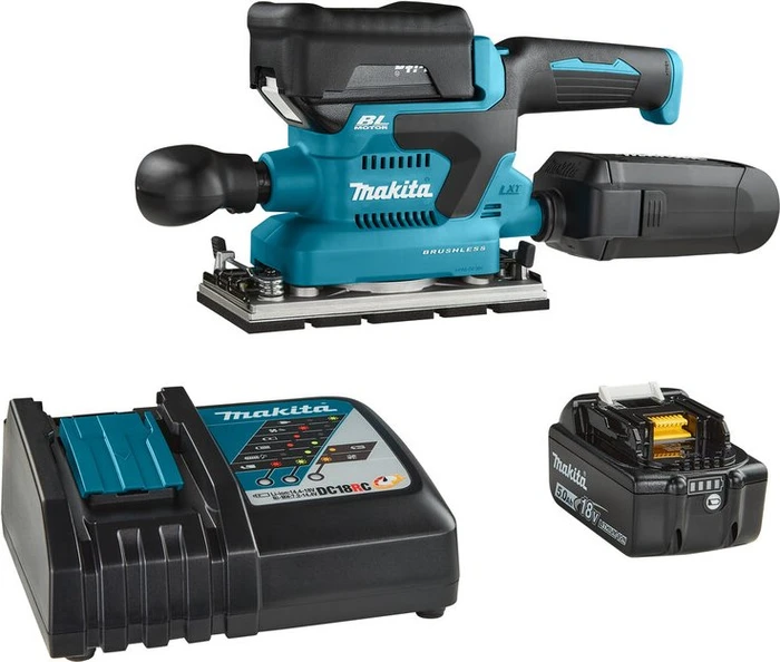 Makita DBO380RTJ Akku-Schwingschleifer inkl. MAKPAC + 2 Akkus 5.0Ah