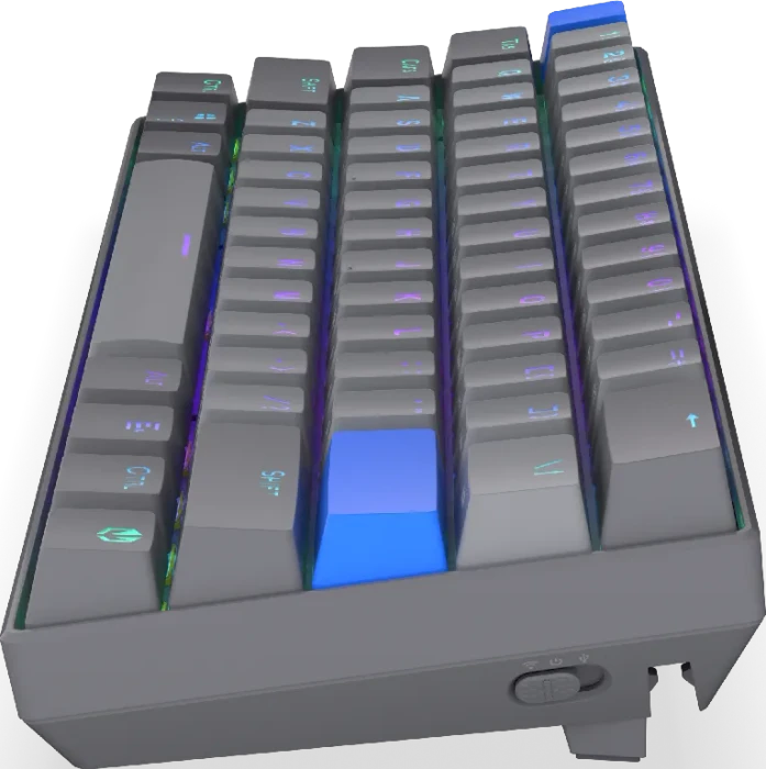 Endorfy Thock V2 Compact Wireless, PBT, grau, LEDs RGB, hot-swap, Endorfy YELLOW, USB/Bluetooth, US