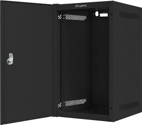 Lanberg WF10 Series 10" Rack Wandschrank 9HE, hängend, Flatpack, Stahltür, IP20, RAL 9004, 310mm tief