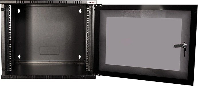 LogiLink Canovate SOHO Wandgehäuse 15HE, Sicherheitsglastür, schwarz, 550mm tief