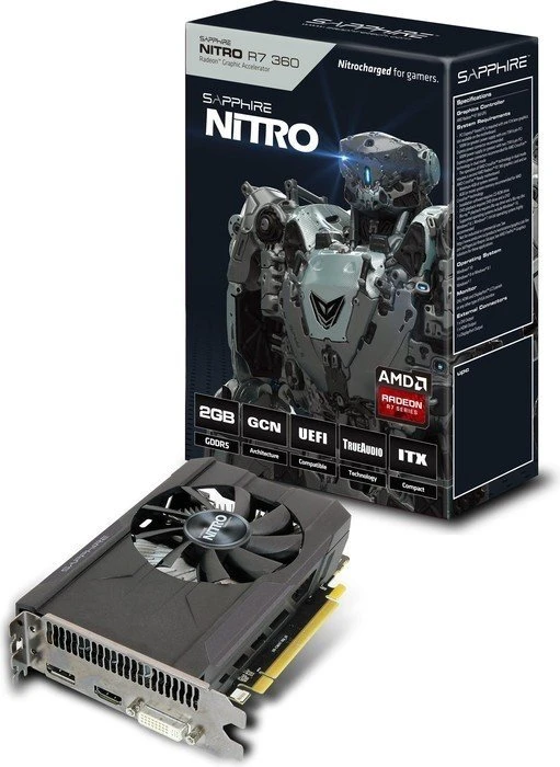 Sapphire Radeon R7 360 Nitro, 2GB GDDR5, DVI, HDMI, DP, lite retail