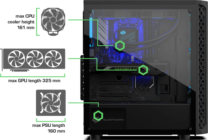 Endorfy SilentiumPC Signum SG1X TG RGB, Glasfenster