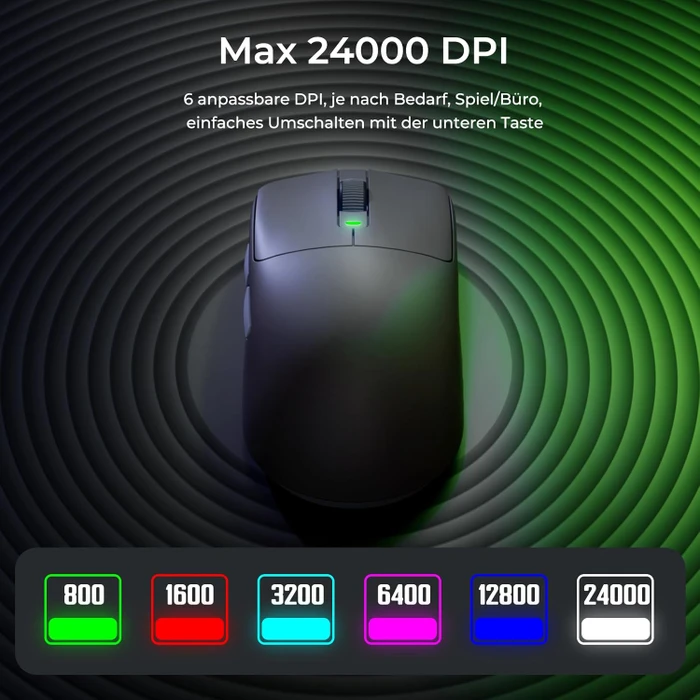 RK Royal Kludge M30 Wireless Gaming Mouse, schwarz/grau, USB/Bluetooth