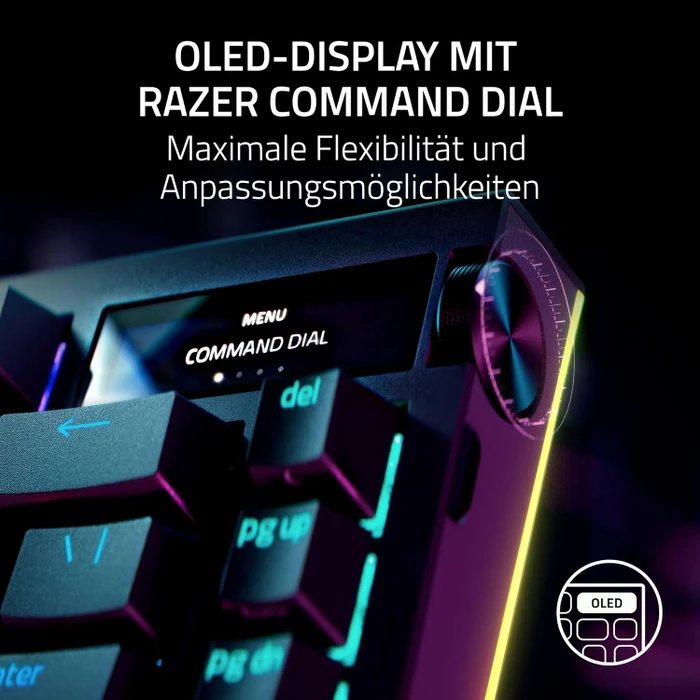 Razer BlackWidow V4 Pro 75%, hot-swap, Razer ORANGE Tactile Gen-3, USB/Bluetooth, US