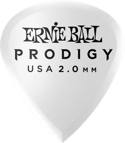 Ernie Ball White Mini Prodigy Pick, 2.0mm, 6-Pack