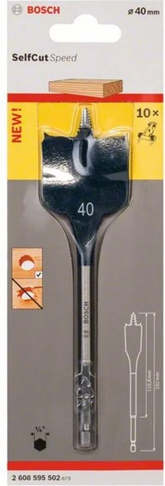 Bosch Professional SelfCut Speed Flachfräsbohrer, 40x152mm, 1 Stück