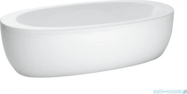 Laufen Ilbagnoalessi Freistehende Badewanne, aus Sanitäracryl, oval, mit Schürze, mit Mittelablauf, weiß