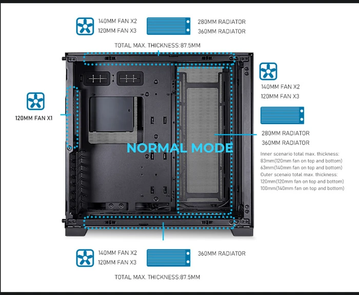 Lian Li O11 Dynamic / O11D EVO, weiß, Glasfenster