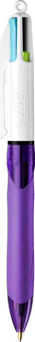 BIC 4 Colours Grip Fun 0.4mm Kugelschreiber (Mine) blau/weiß, Blister