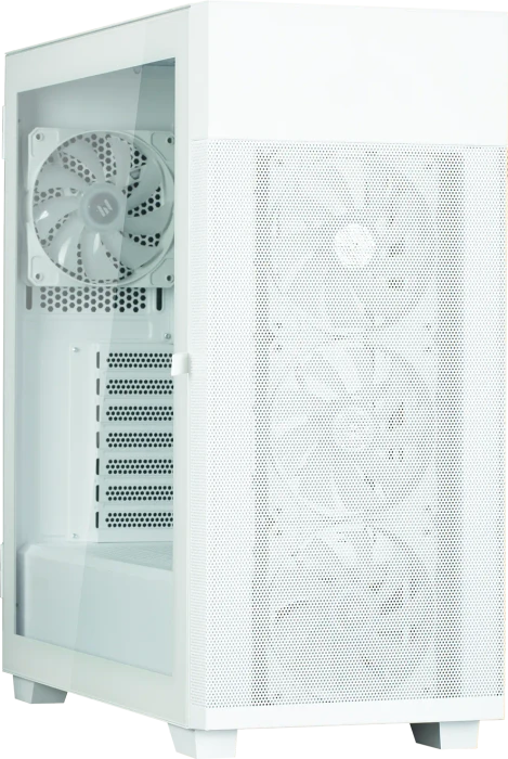 Zalman S5 Neo White, weiß, Glasfenster