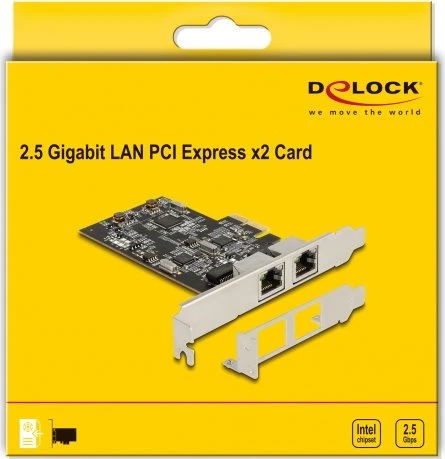 DeLOCK 2.5G LAN-Adapter, 2x RJ-45, PCIe 2.1 x2