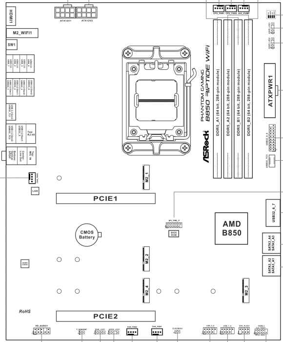 ASRock Phantom Gaming B850 Riptide WiFi (AMD AM5)