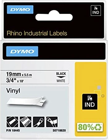 Dymo ID1 Industrial Rhino Pro Beschriftungsband, 19mm, schwarz/weiß
