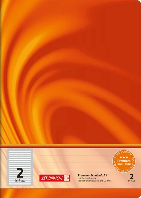 Brunnen Vivendi Schulheft, A4, Lineatur 2, orange, 16 Blatt