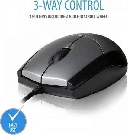 V7 Full Size Optical Mouse silber, USB