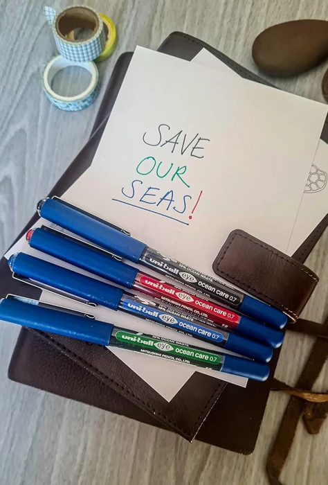 Uni-Ball Eye Ocean Care 0.7 Tintenroller (Mine) sortiert, 3er-Set, Blister