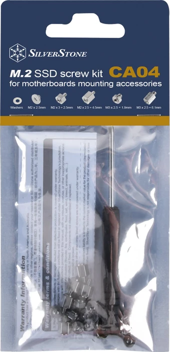 SilverStone CA04, M.2 SSD Screw Kit for Motherboard Accessories Mounting