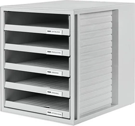 HAN Schubladenbox offen, 5 Schubladen, A4, grau