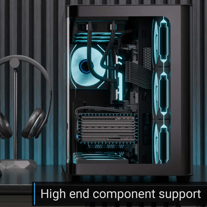 AeroCool P500C Black, Glasfenster