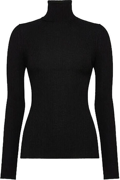 Wolford Merino Fine Rib Rollkragen Pullover schwarz (Damen)