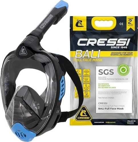 Cressi Bali Einglas-Schnorchelmaske schwarz/blau