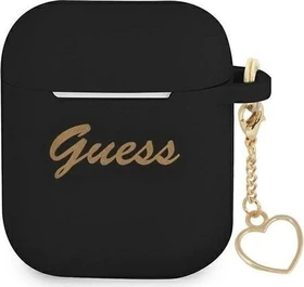 Guess Case for Airpods 1 und 2 Charm Heart schwarz