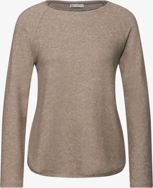 Street One Soft Melange Shirt langarm silk brown mel. (Damen)